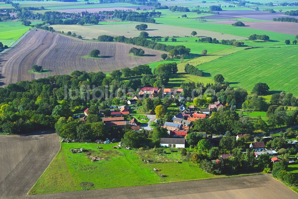 Luftbild Neu Krüssow - Rundlings- Dorf - Ansicht in Neu Krüssow im Bundesland Brandenburg, Deutschland