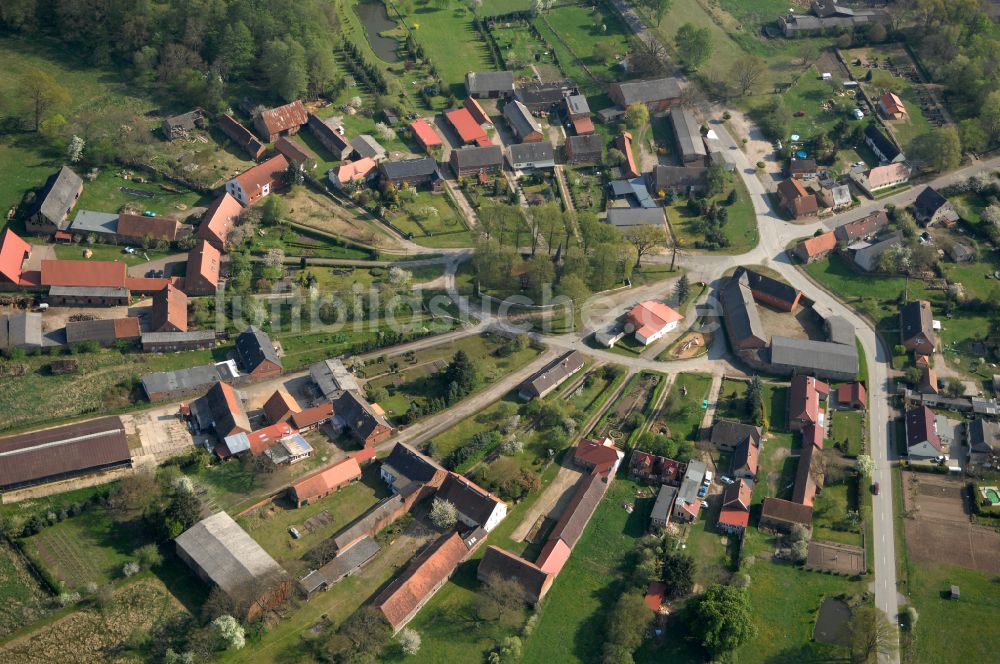 Luftbild Porep - Rundlings- Dorf - Ansicht in Porep im Bundesland Brandenburg, Deutschland