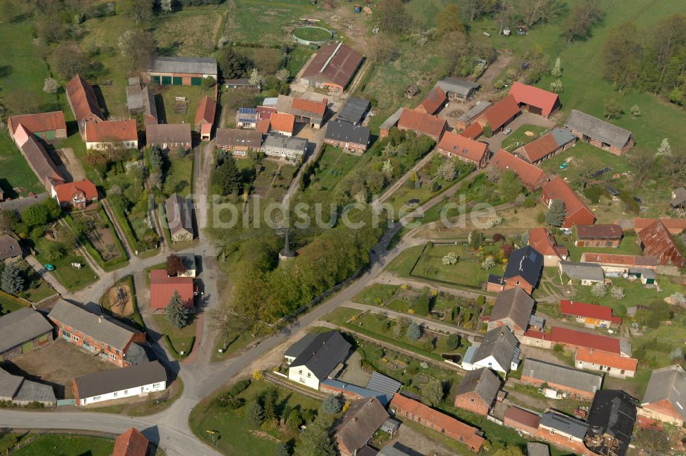 Luftbild Porep - Rundlings- Dorf - Ansicht in Porep im Bundesland Brandenburg, Deutschland