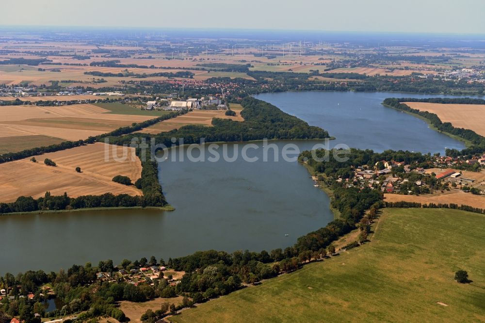 Gnewikow aus der Vogelperspektive: Ruppiner See in Gnewikow im Bundesland Brandenburg, Deutschland