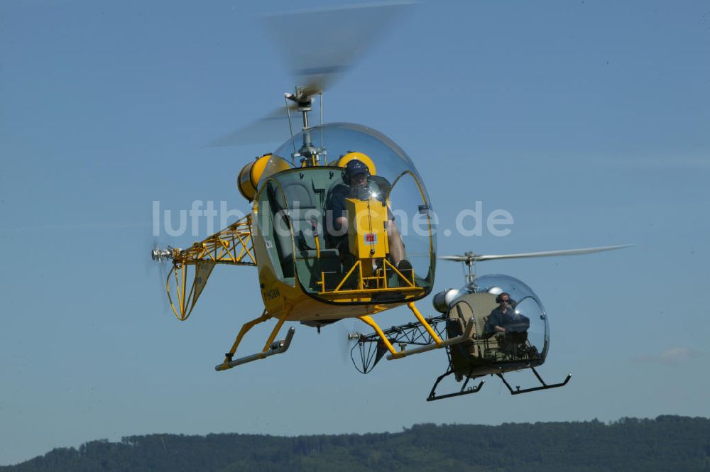 Lahr / Schwarzwald von oben - Safari Helicopter nahe dem Flughafen Black Forest Airport Lahr in Baden-Württemberg