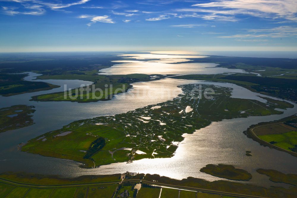 Luftaufnahme Zingst - Salzgrasland- Insel an der Ostseeküste in Zingst im Bundesland Mecklenburg-Vorpommern, Deutschland