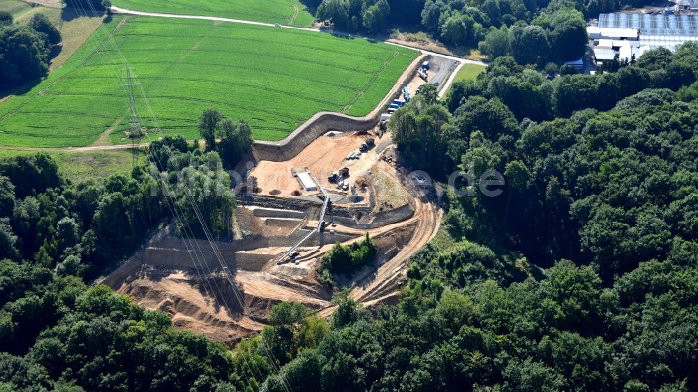Luftbild Ockenfels - Sand- und Kiesabbau im Tagebau in Ockenfels im Bundesland Rheinland-Pfalz, Deutschland