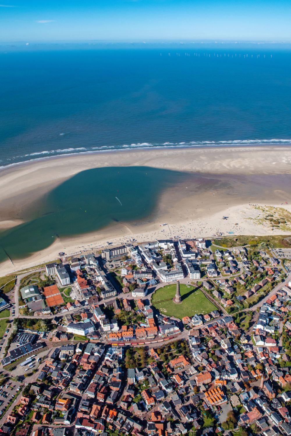 Luftbild Borkum - Sand- Landschaft im Küstenbereich der Nordseeinsel Borkum im Bundesland Niedersachsen