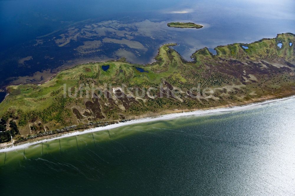 Luftbild Insel Hiddensee - Sandstrand- Landschaft an der der Ostsee in Insel Hiddensee im Bundesland Mecklenburg-Vorpommern
