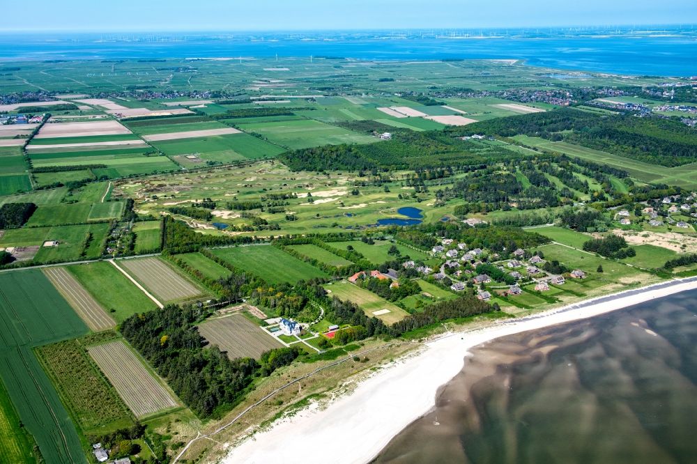 Luftbild Nieblum - Sandstrand- Landschaft an der Nordsee in Greveling im Bundesland Schleswig-Holstein