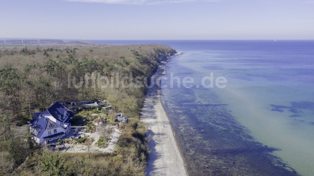 Luftbild Diedrichshagen - Sandstrand- Landschaft der Ostsee in Diedrichshagen im Bundesland Mecklenburg-Vorpommern, Deutschland