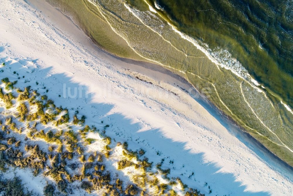 Luftaufnahme Nexö - Sandstrand- Landschaft der Ostsee- Insel Bornholm in Nexö in Region Hovedstaden, Dänemark