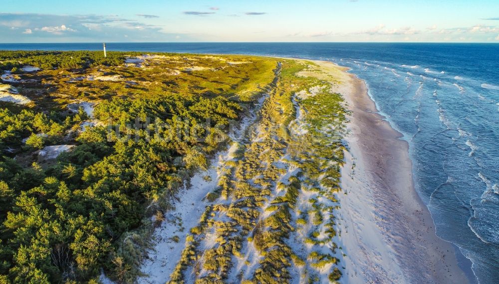 Nexö aus der Vogelperspektive: Sandstrand- Landschaft der Ostsee in Nexö in Region Hovedstaden, Dänemark