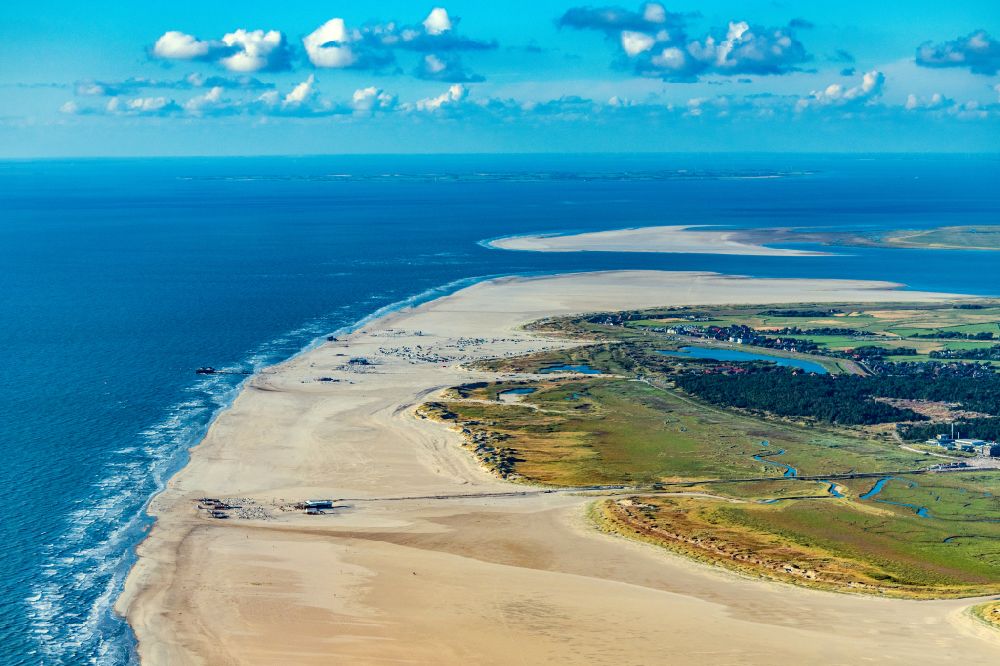 Luftbild Sankt Peter-Ording - Sandstrand- Landschaft in Sankt Peter-Ording im Bundesland Schleswig-Holstein, Deutschland