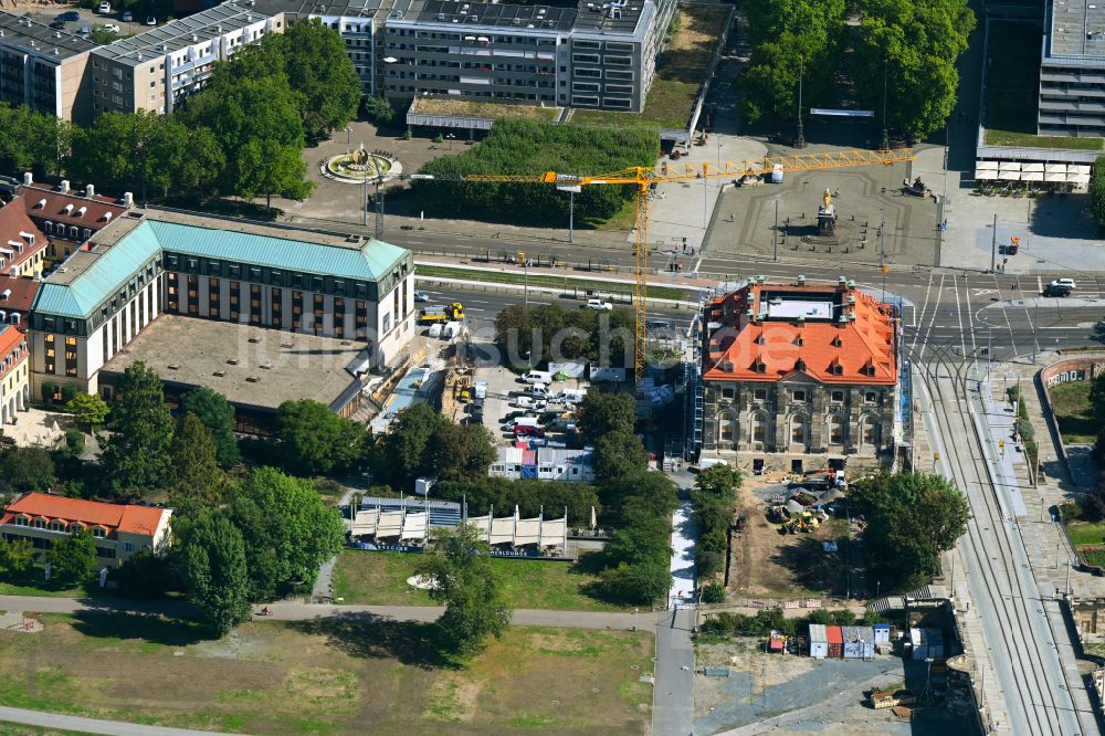 Luftaufnahme Dresden - Sanierung Blockhaus - Neustädter Wache im Ortsteil Innere Neustadt in Dresden im Bundesland Sachsen, Deutschland