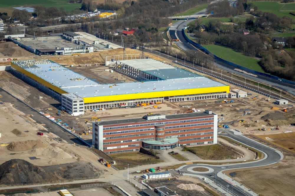 Bochum von oben - Sanierung eines Büro- und Geschäftshauses O-Werk in Bochum im Bundesland Nordrhein-Westfalen, Deutschland