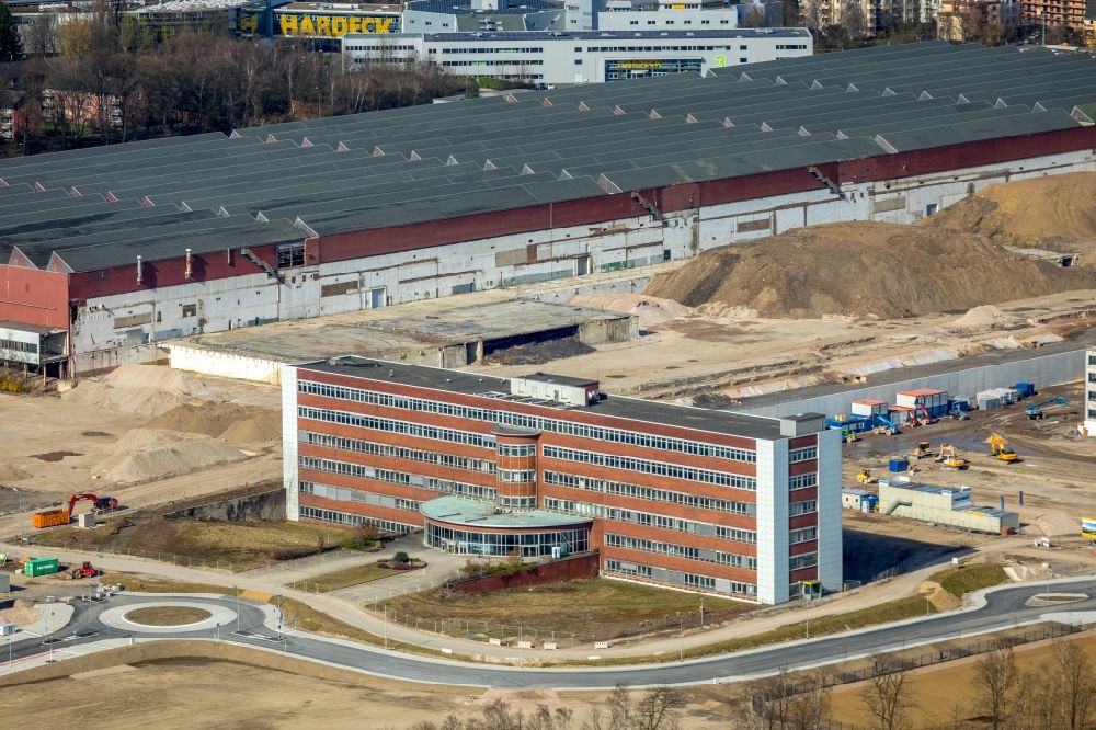 Luftaufnahme Bochum - Sanierung eines Büro- und Geschäftshauses O-Werk in Bochum im Bundesland Nordrhein-Westfalen, Deutschland