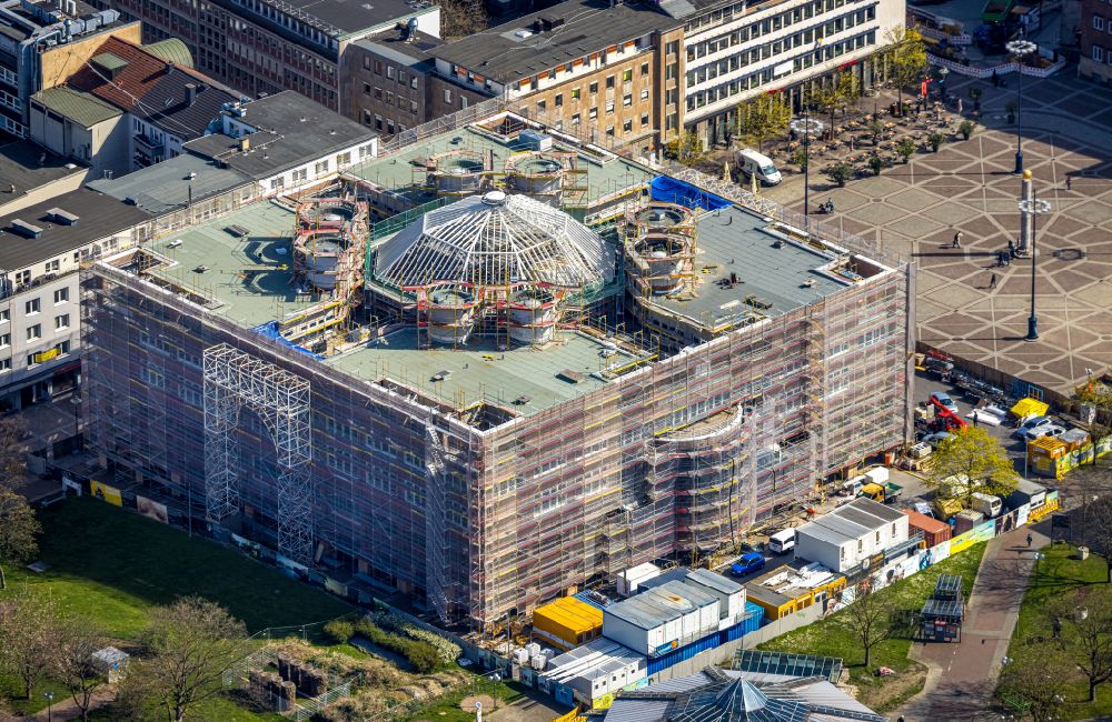Luftbild Dortmund - Sanierung Gebäude der Stadtverwaltung - Rathaus am Marktplatz in Dortmund im Bundesland Nordrhein-Westfalen, Deutschland