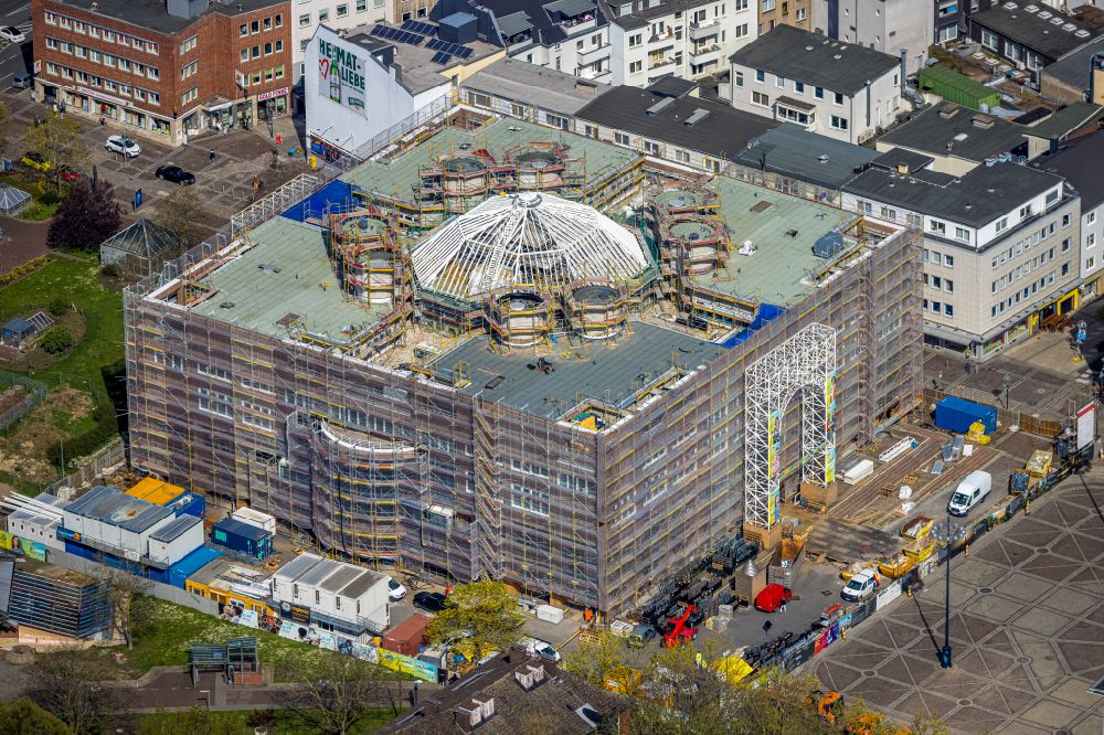 Luftbild Dortmund - Sanierung Gebäude der Stadtverwaltung - Rathaus am Marktplatz in Dortmund im Bundesland Nordrhein-Westfalen, Deutschland