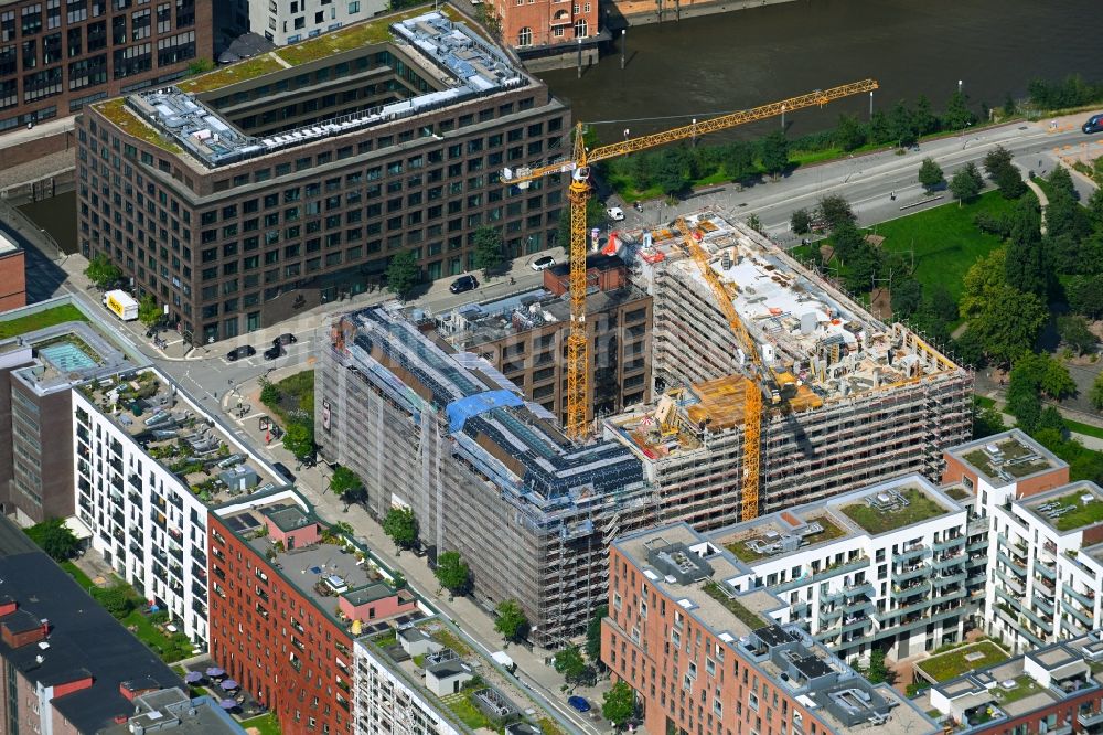 Luftbild Hamburg - Sanierung eines Gebäudekomplexes und Neubau Am Lohsepark an der Shanghaiallee im Ortsteil HafenCity in Hamburg, Deutschland