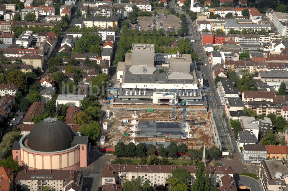 Luftaufnahme Darmstadt - Sanierung Theater-Tiefgarage und Georg-Büchner-Anlage