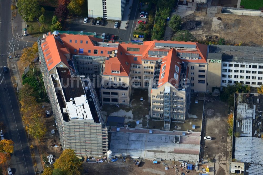 Luftbild Leipzig - Sanierung und Umbau der ehemaligen Druckerei VEB Interdruck Leipzig im Bundesland Sachsen