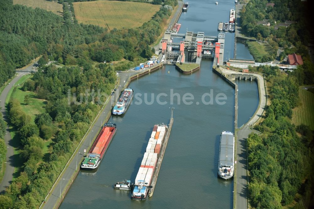 Luftbild Scharnebeck - Schiffshebewerk und Schleusenanlagen am Ufer der Wasserstraße des Elbe-Seitenkanal in Scharnebeck im Bundesland Niedersachsen, Deutschland