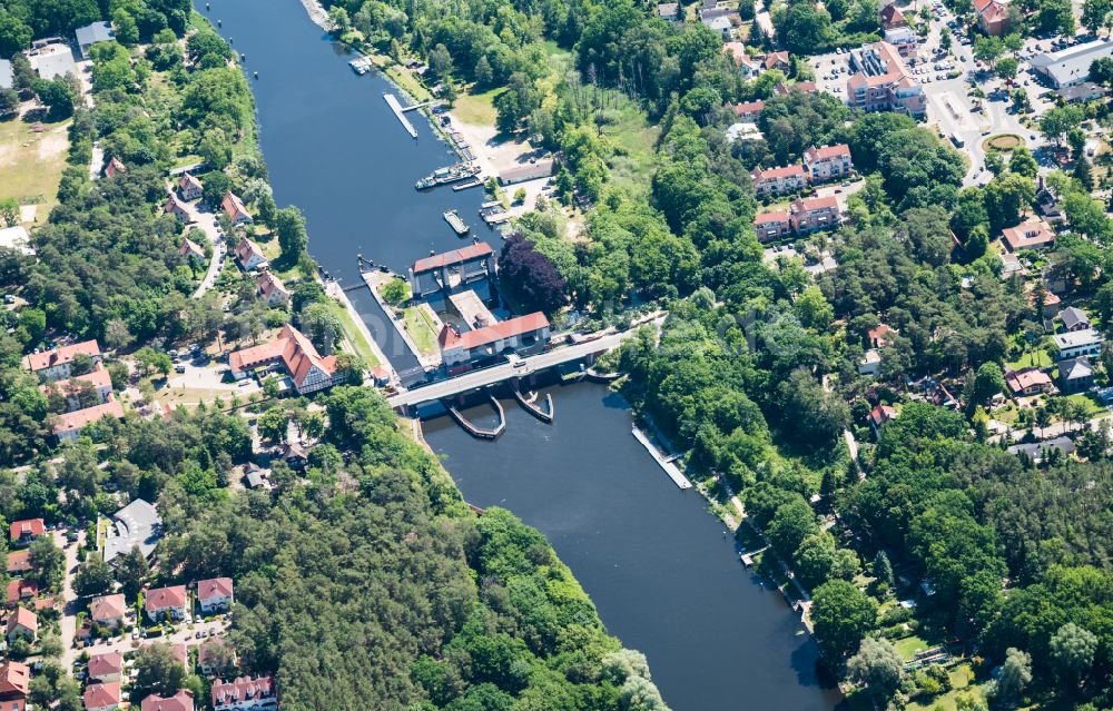 Luftbild Kleinmachnow - Schleuse Kleinmachnow am Ufer des Teltowkanal im Bundesland Brandenburg