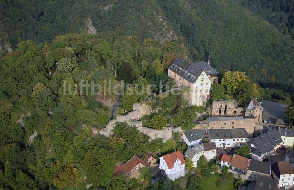Hochstetten - Dhaun aus der Vogelperspektive: Schloss Dhaun im Hunsrück, Rheinland - Pfalz