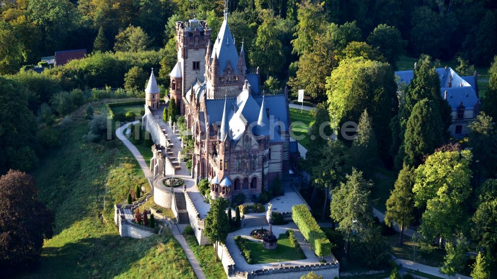 Königswinter von oben - Schloss Drachenburg in Königswinter im Bundesland Nordrhein-Westfalen