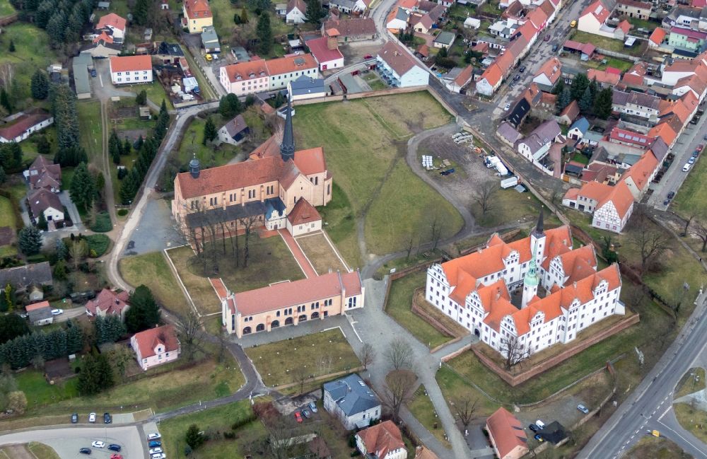 Doberlug-Kirchhain aus der Vogelperspektive: Schloss und Klosterkirche Doberlug im Bundesland Brandenburg