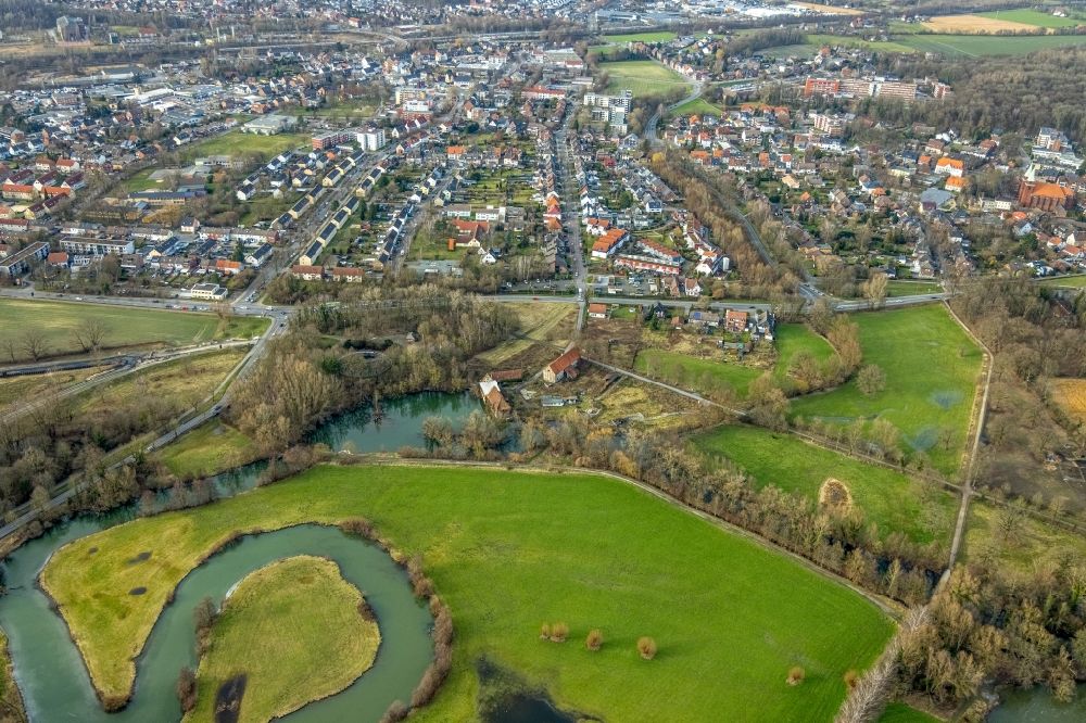 Luftbild Hamm - Schloss- Mühle am Mühlenteich in Hamm im Bundesland Nordrhein-Westfalen