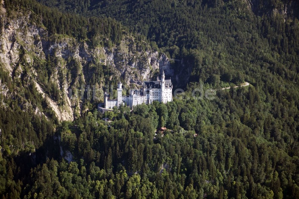Luftbild Schwangau - Schloss Neuschwanstein in Schwangau im Bundesland Bayern