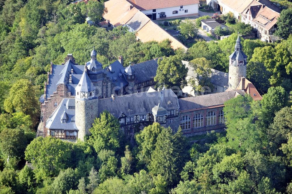 Mansfeld aus der Vogelperspektive: Schloss Rammelburg in Mansfeld im Bundesland Sachsen-Anhalt