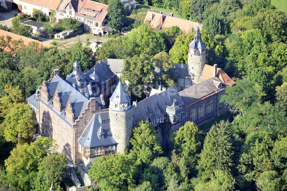 Luftaufnahme Mansfeld - Schloss Rammelburg in Mansfeld im Bundesland Sachsen-Anhalt
