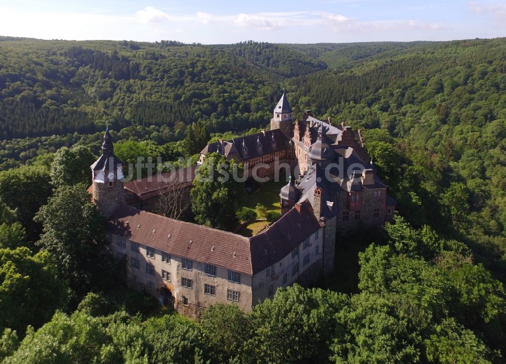 Luftaufnahme Mansfeld - Schloss Rammelburg in Mansfeld im Bundesland Sachsen-Anhalt