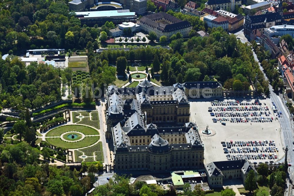 Luftbild Würzburg - Schloß Residenz Würzburg in Würzburg im Bundesland Bayern