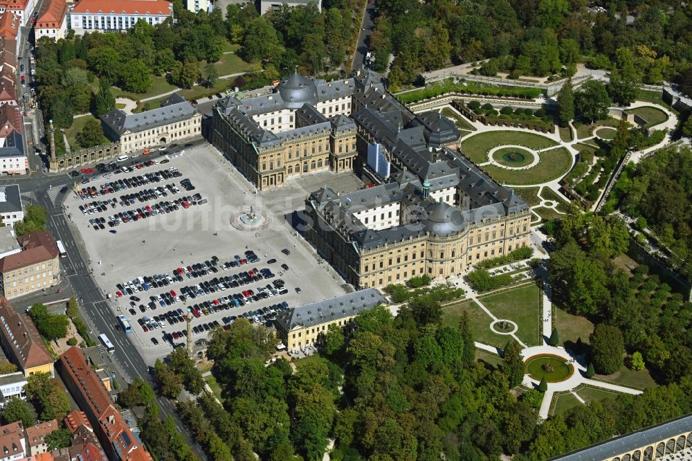 Luftaufnahme Würzburg - Schloß Residenz Würzburg in Würzburg im Bundesland Bayern
