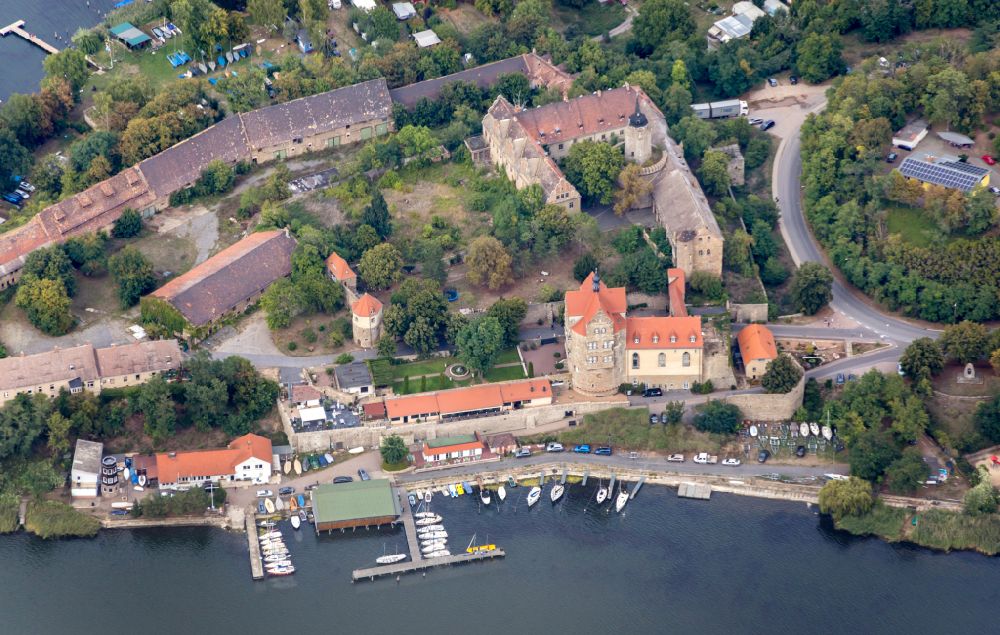 Luftbild Seegebiet Mansfelder Land - Schloss Seeburg am Süßen See im Bundesland Sachsen-Anhalt