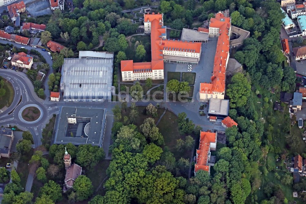 Luftaufnahme Pirna - Schloss Sonnenstein in Pirna im Bundesland Sachsen, Deutschland