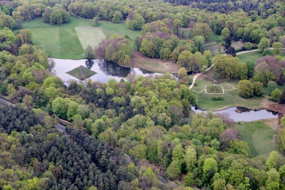 Luftaufnahme Cottbus - Schloßpark von Schloß Branitz in Cottbus im Bundesland Brandenburg