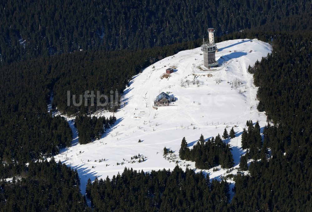 Gehlberg von oben - Schneekopf bei Gehlberg im thüringischen Ilm-Kreis