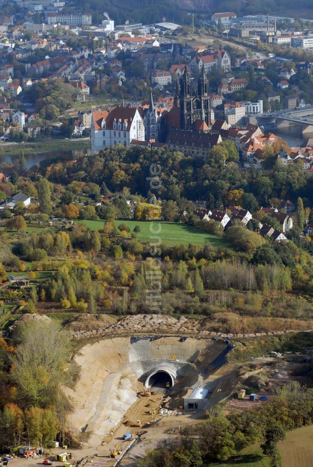 Luftbild Meißen - Schottenbergtunnel