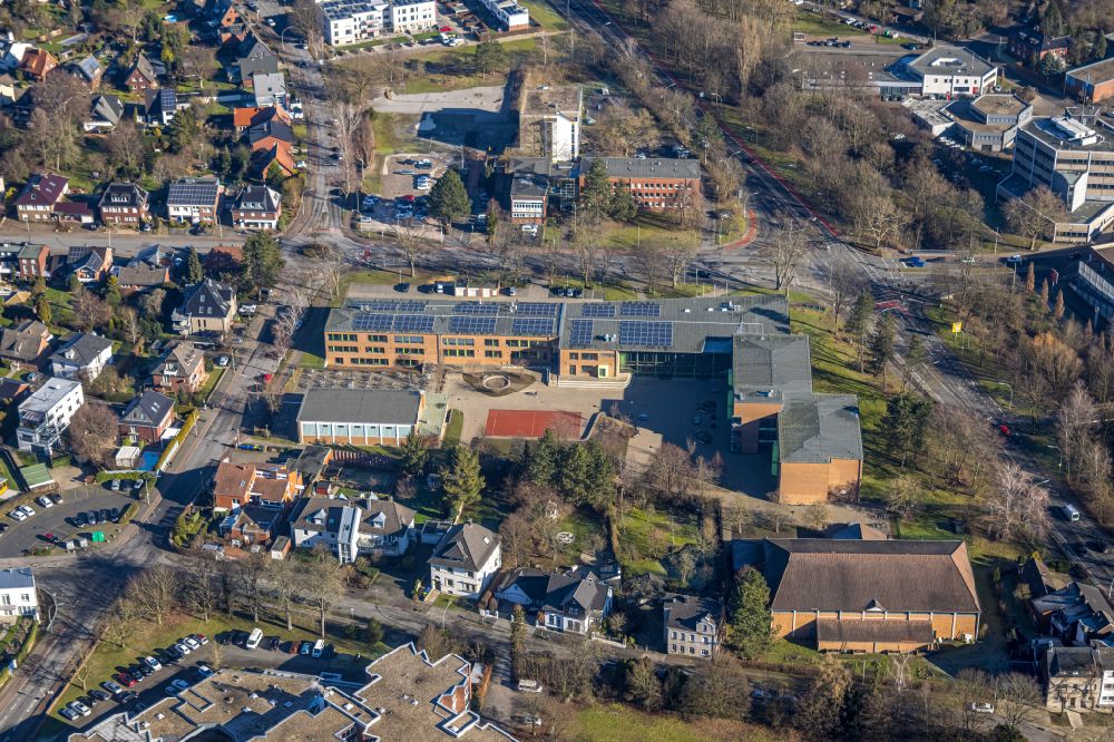 Luftaufnahme Werne - Schulgebäude der Marga-Spiegel-Sekundarschule in Werne im Bundesland Nordrhein-Westfalen, Deutschland