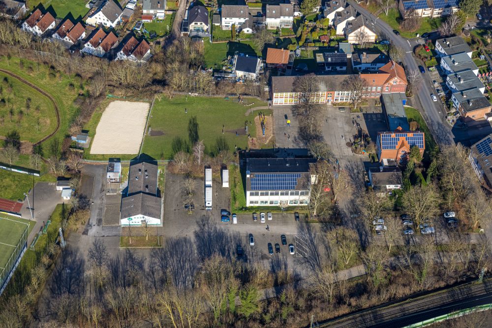 Luftbild Unna - Schulgebäude Sonnenschule im Ortsteil Massen in Unna im Bundesland Nordrhein-Westfalen, Deutschland