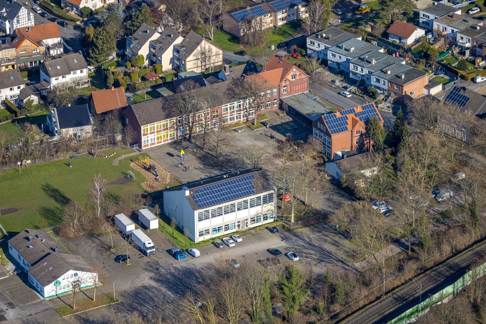Luftaufnahme Unna - Schulgebäude Sonnenschule im Ortsteil Massen in Unna im Bundesland Nordrhein-Westfalen, Deutschland