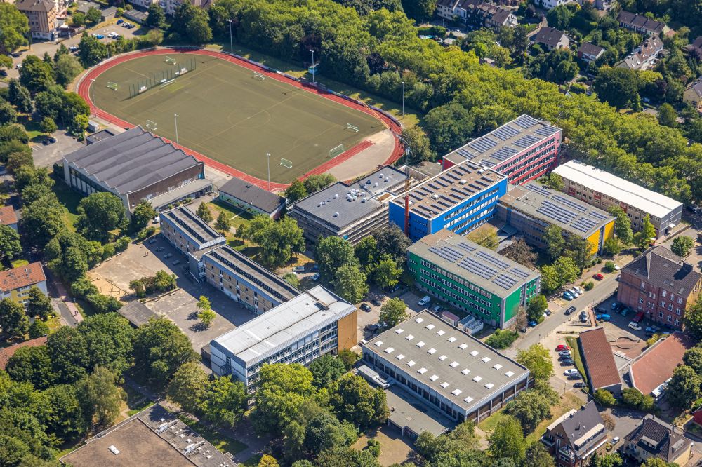 Luftbild Witten - Schulgebäude des Berufskolleg Witten und der Otto-Schott-Realschule an der Husemannstraße in Witten im Bundesland Nordrhein-Westfalen, Deutschland