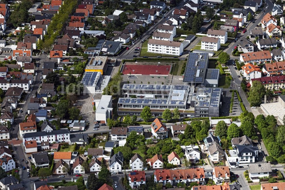Luftaufnahme Rodgau - Schulgebäude der Carl-Orff-Schule und der Georg-Büchner-Gesamtschule in Rodgau im Bundesland Hessen, Deutschland