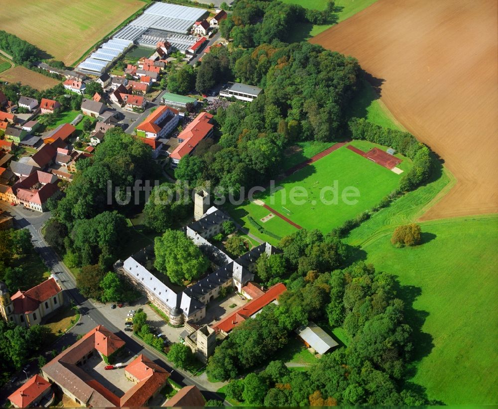 Luftaufnahme Gaibach - Schulgebäude des Franken- Landschulheimes im Schloss Gaibach im Bundesland Bayern, Deutschland
