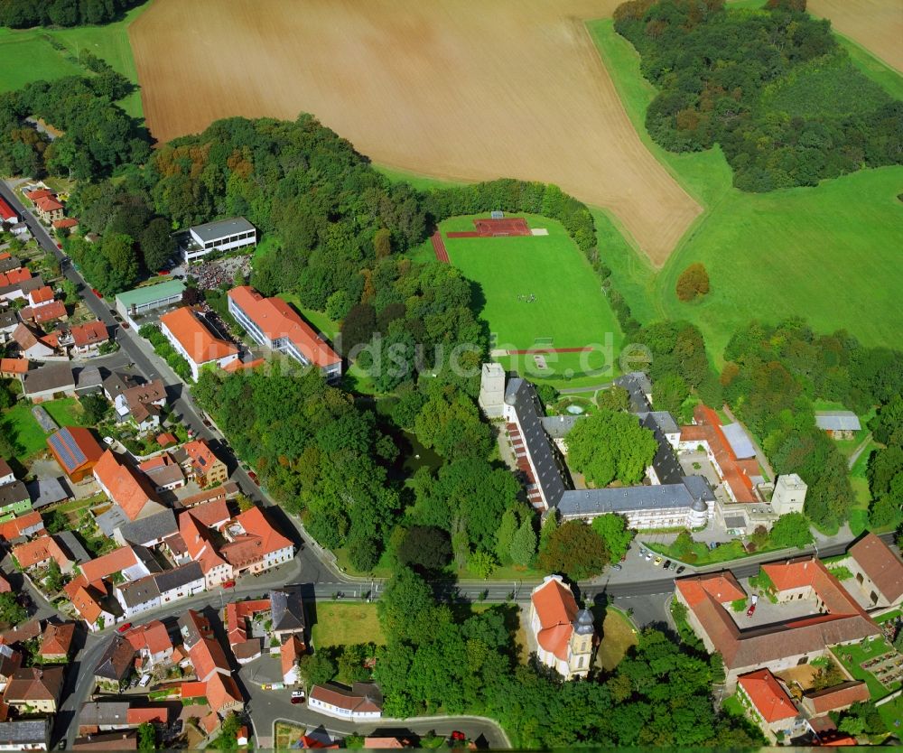 Gaibach von oben - Schulgebäude des Franken- Landschulheimes im Schloss Gaibach im Bundesland Bayern, Deutschland