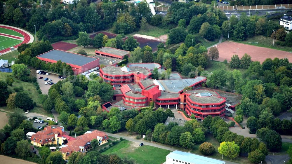 Bonn von oben - Schulgebäude der Gesamtschule Bonn-Beuel im Ortsteil Pützchen in Bonn im Bundesland Nordrhein-Westfalen, Deutschland