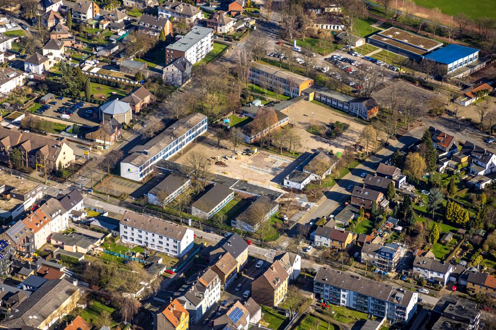 Gelsenkirchen aus der Vogelperspektive: Schulgebäude - Gesamtschule Erle in Gelsenkirchen im Bundesland Nordrhein-Westfalen, Deutschland