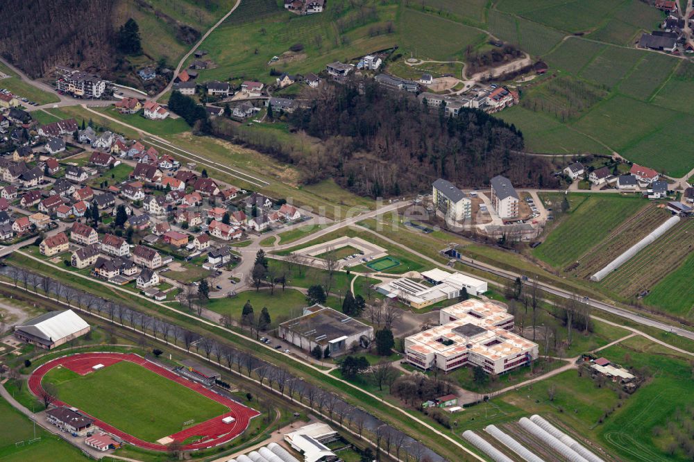 Oberkirch aus der Vogelperspektive: Schulgebäude des Gymnasium Hans-Furler-Gymnasium in Oberkirch im Bundesland Baden-Württemberg, Deutschland