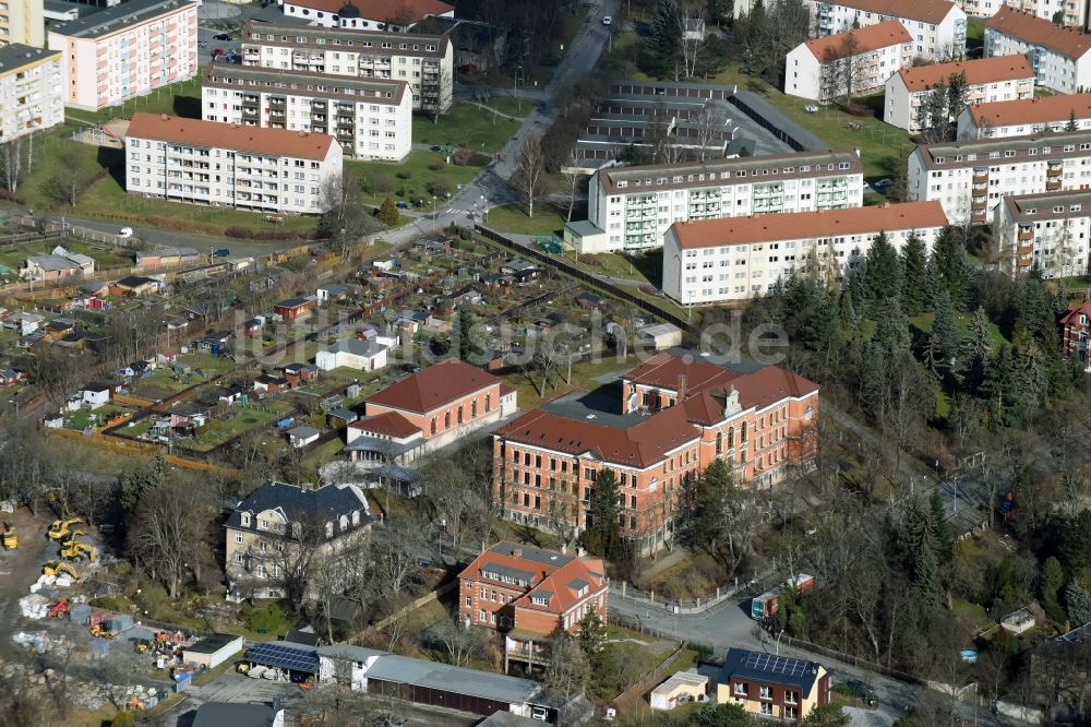 Oelsnitz/Vogtl. aus der Vogelperspektive: Schulgebäude des Gymnasium Julius Mosen in Oelsnitz/Vogtl. im Bundesland Sachsen